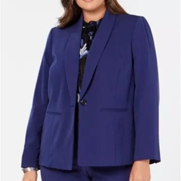 Nine West Plus Size Shawl-Collar Blazer - Picture 1 of 4